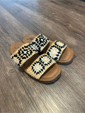 FREE PEOPLE | Crochet Double-Strap Slide Sandals